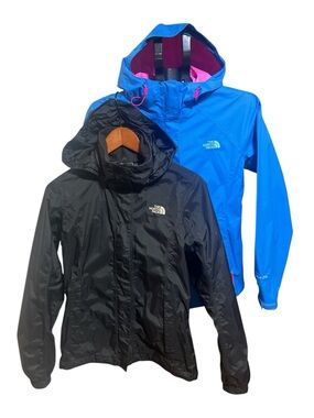 $45 for 2.The North Face Women's Waterproof/Windbreaker Jackets.Blue-S; Black-XS